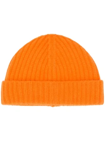 Christian Wijnants Ribbed Beanie Hat In Orange