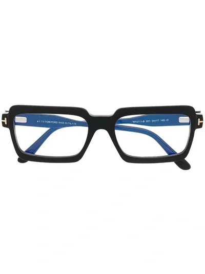 Tom Ford Rectangular-frame Glasses In Black