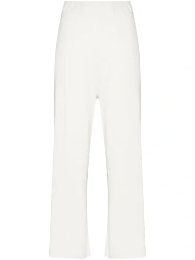 St Agni Wide-leg Cropped Linen Trousers In White