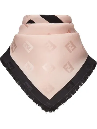 Fendi Jacquard-woven Logo Scarf In Pink