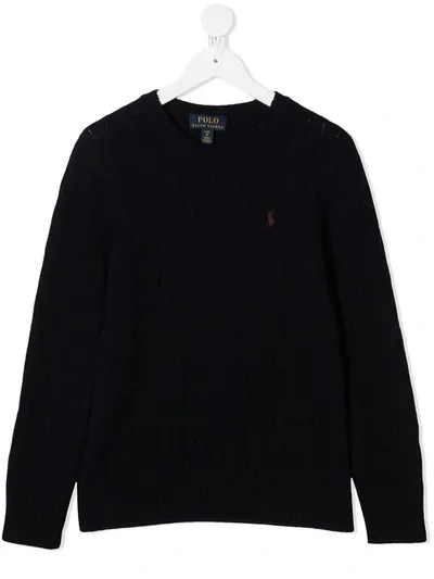 Ralph Lauren Teen Cable Knit Jumper In Green