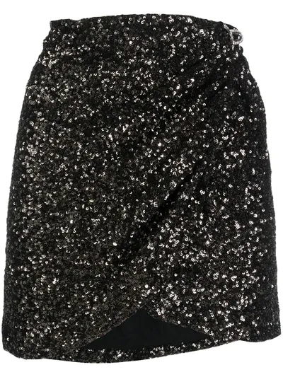 Amen Sequin-embellished Wrap Skirt In Grey