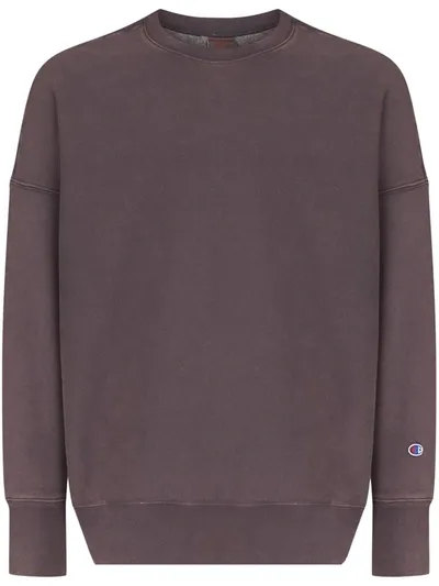 Champion Garment Dyed Crew Neck Sweatshirt In Grey