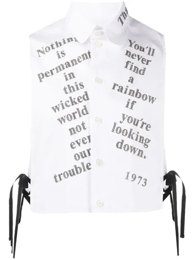 Takahiromiyashita The Soloist Graphic Print Sleeveless Bib Shirt In White