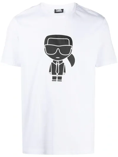 Karl Lagerfeld Ikonik Karl Print T-shirt In White