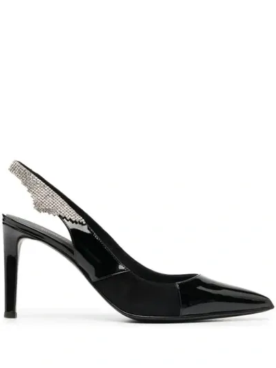 Giuseppe Zanotti Crystal Embellished Slingback Pumps In Black