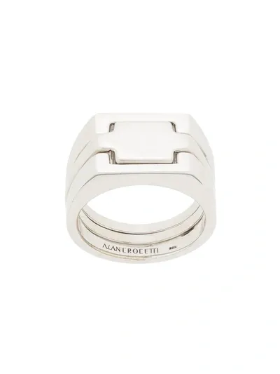 Alan Crocetti Square Signet Ring In Silver