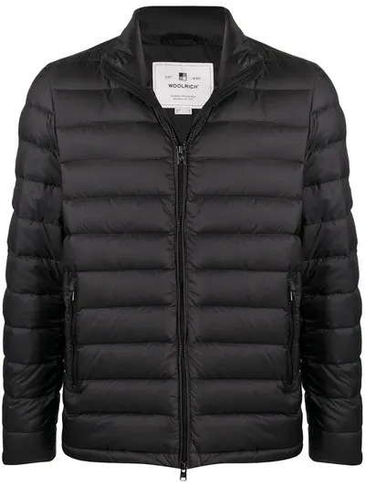 Woolrich Panelled Padded Jacket In Black