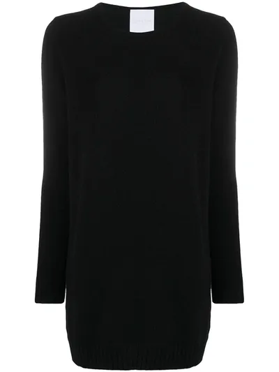 Antonella Rizza Knitted Merino-blend Dress In Black