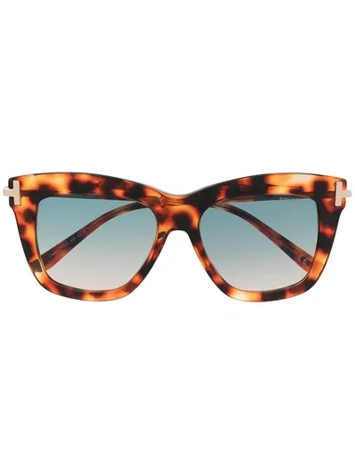 Tom Ford Tortoiseshell Square-frame Sunglasses In Brown