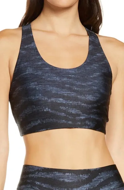 Terez Show Your Stripes Hi-shine Sports Bra In Black