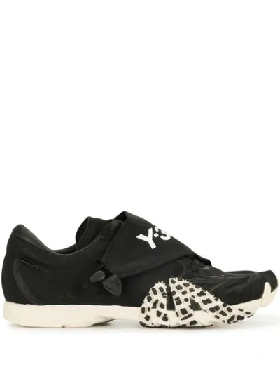 Y-3 Logo Foldover Sneakers In Black