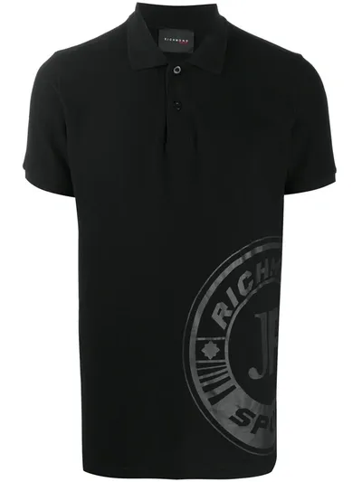 John Richmond Logo-print Polo Shirt In Black