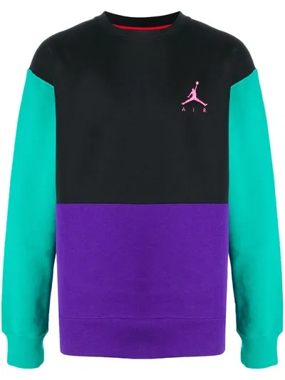 Nike Sweatshirt In Colour-block-optik In Black