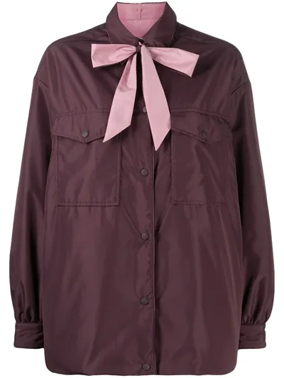 Aspesi Reversible Neck-tie Shirt In Purple