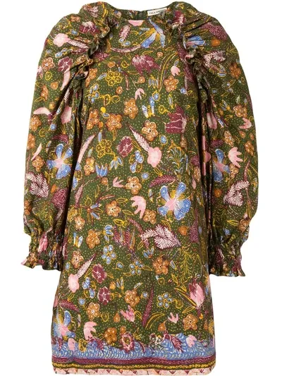 Ulla Johnson Floral Print Shift Dress In Green