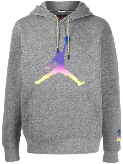 Nike Logo-print Hoodie In Grey