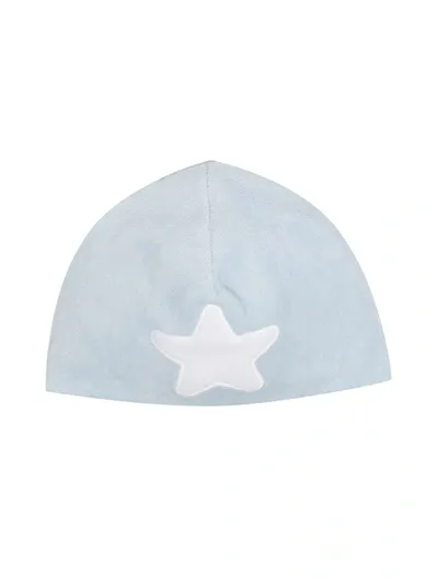 La Stupenderia Babies' Star Patch Beanie In Blue