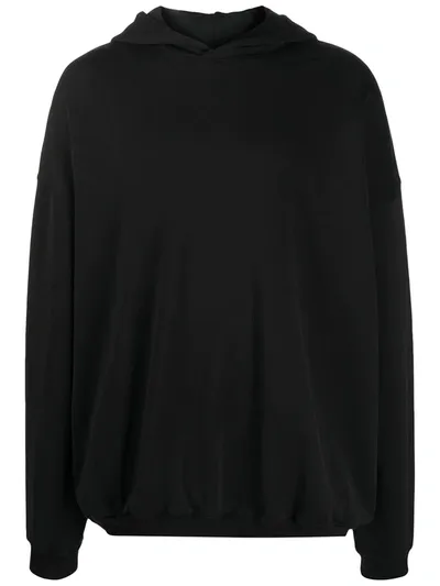 Ann Demeulemeester Loose Fit Longsleeved Hoodie In Black