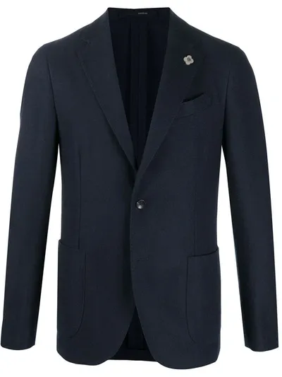 Lardini Single-breasted Cashmere Blazer In Blue