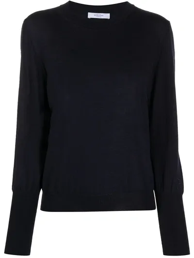 Roseanna Long-sleeved Embroidered Logo Sweater In Blue