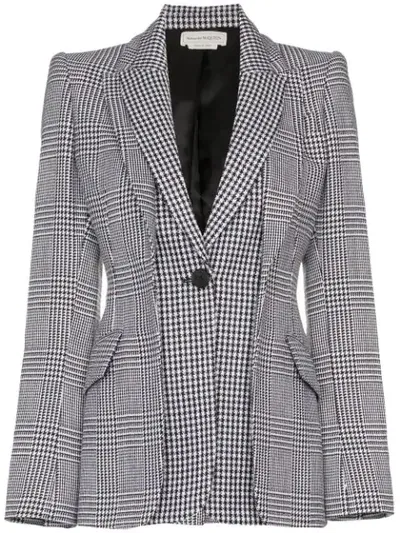 Alexander Mcqueen Houndstooth Check Blazer In 1080 Multicoloured