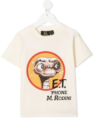 Mini Rodini Kids' Et Print T-shirt In Neutrals