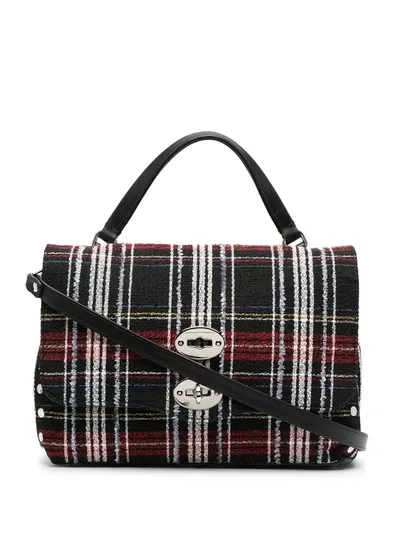 Zanellato Tartan Weave Tote Bag In Black