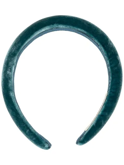 Jennifer Behr Thada Velvet Headband In Blue