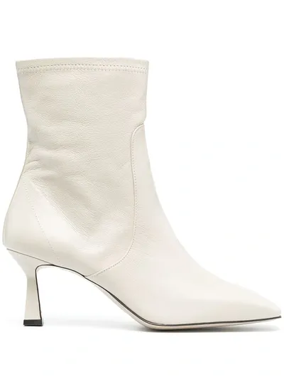 Low Classic Leather Ankle Boots In White