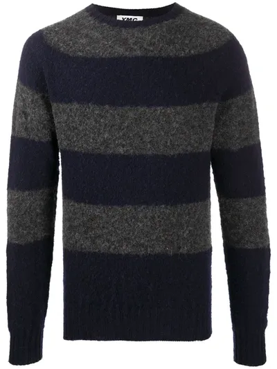 Ymc You Must Create Horizontal-stripe Wool Jumper In Blue