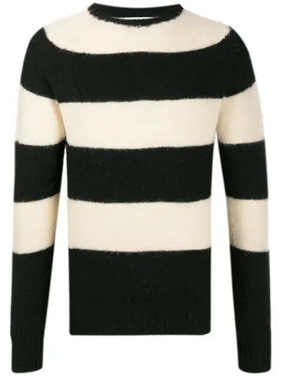 Ymc You Must Create Horizontal-stripe Wool Jumper In Black