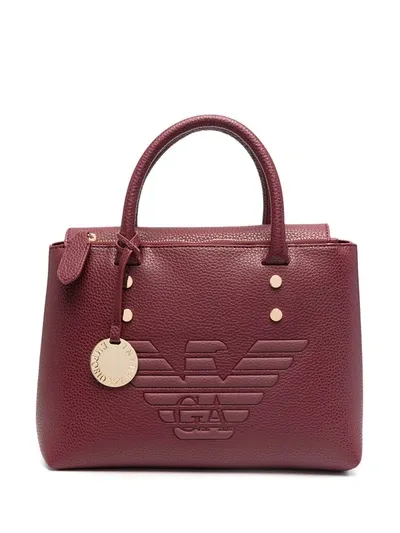 Emporio Armani Logo-embossed Tote Bag In Red