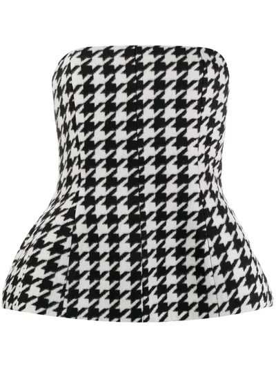 Giuseppe Di Morabito Houndstooth-print Strapless Top In Black