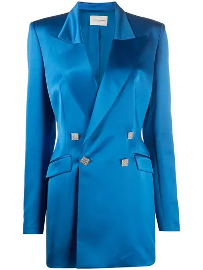 Giuseppe Di Morabito Double-breasted Satin Blazer In Blue