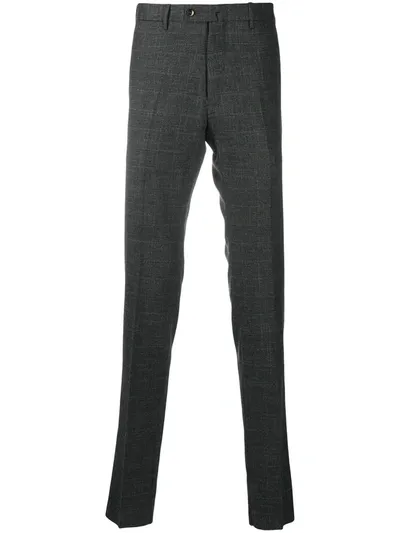 Pt01 Slim-fit Check Trousers In Grey