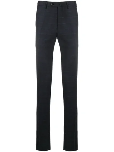 Pt01 Slim-fit Check Trousers In Blue