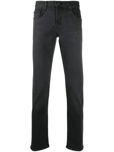 J Brand Dark Wash Slim-fit Jeans In Black