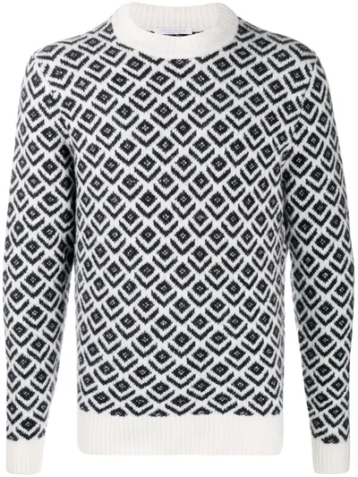 Cenere Gb Geometric Intarsia Rib-trimmed Jumper In Black