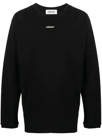 Ambush Ssense Exclusive Black Xl Logo Long Sleeve T-shirt