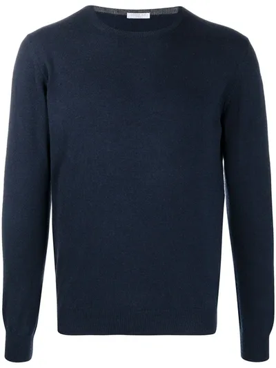 Cenere Gb Rib-trimmed Cashmere Jumper In Blue