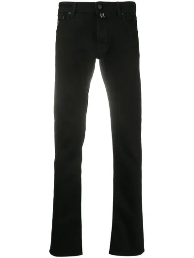 Jacob Cohen Loop Tab-detail Slim-fit Jeans In Black