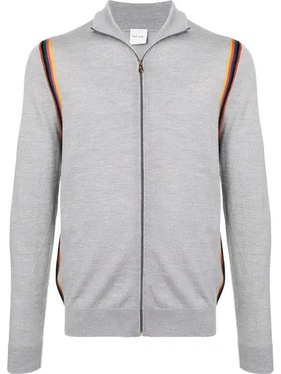 Paul Smith Zip-front Knit Jumper In Grey