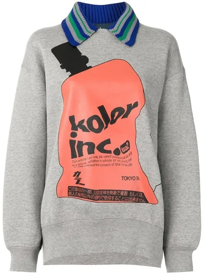 Kolor Inc. Print Sweatshirt In Grey