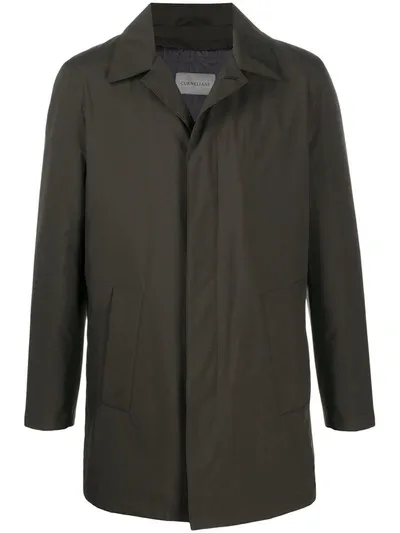 Corneliani Shell Straight-cut Coat In Green