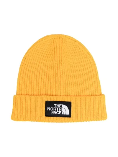 The North Face Logo-patch Beanie In Yellow