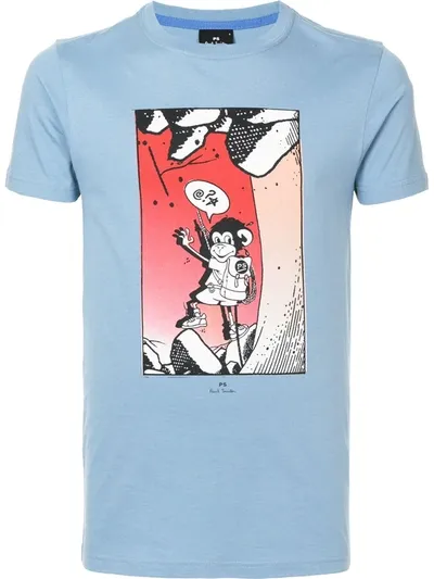 Paul Smith Graphic-print Short-sleeve T-shirt In Blue