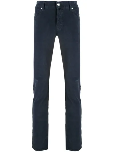 Jacob Cohen Corduroy Straight-leg Trousers In Blue