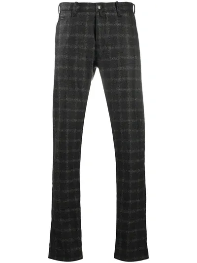 Jacob Cohen Check-pattern Slim-fit Trousers In Black