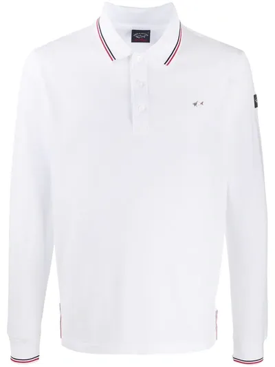 Paul & Shark Piqué Cotton Polo Shirt In White